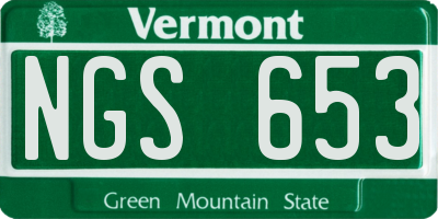 VT license plate NGS653