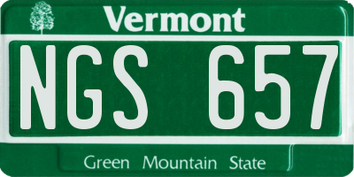 VT license plate NGS657