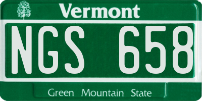 VT license plate NGS658