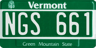 VT license plate NGS661