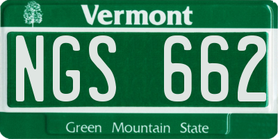 VT license plate NGS662