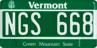 VT license plate NGS668