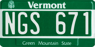 VT license plate NGS671