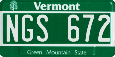VT license plate NGS672