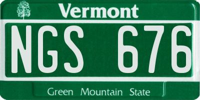 VT license plate NGS676