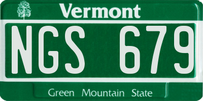 VT license plate NGS679