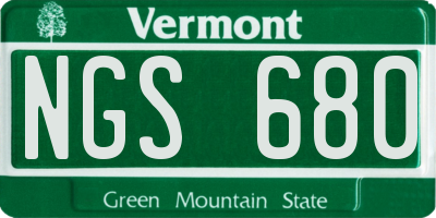 VT license plate NGS680