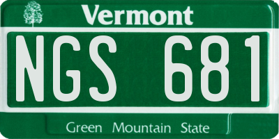 VT license plate NGS681