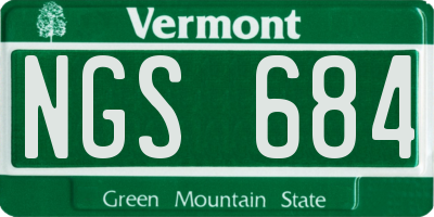 VT license plate NGS684