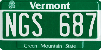 VT license plate NGS687