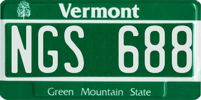 VT license plate NGS688