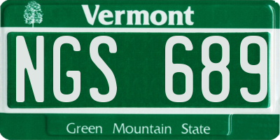 VT license plate NGS689