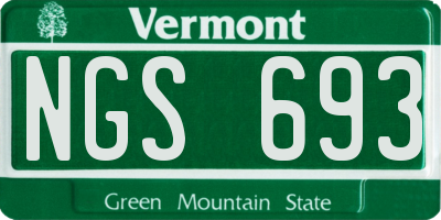 VT license plate NGS693