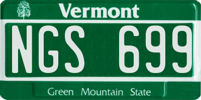 VT license plate NGS699