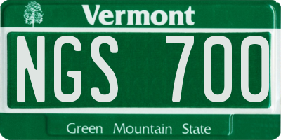 VT license plate NGS700