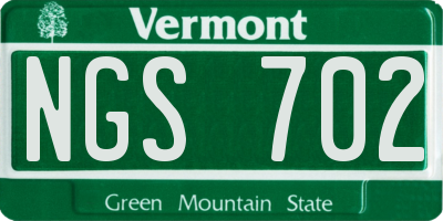 VT license plate NGS702