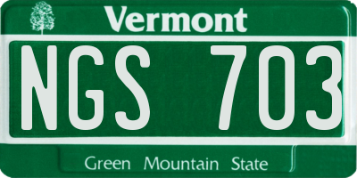 VT license plate NGS703