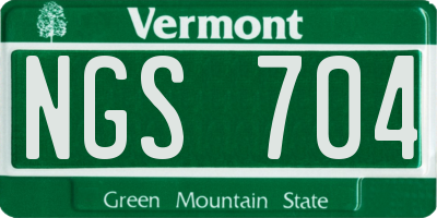 VT license plate NGS704