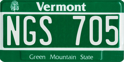 VT license plate NGS705