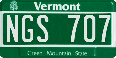 VT license plate NGS707