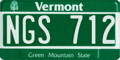 VT license plate NGS712
