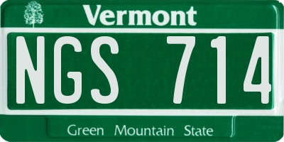 VT license plate NGS714