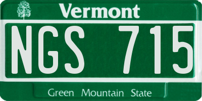 VT license plate NGS715