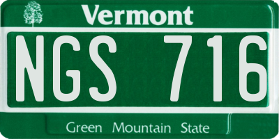 VT license plate NGS716