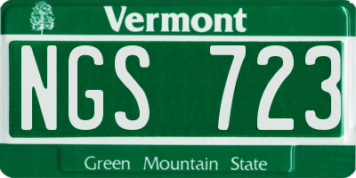 VT license plate NGS723