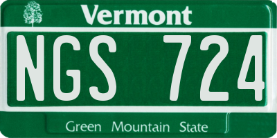VT license plate NGS724