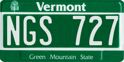 VT license plate NGS727