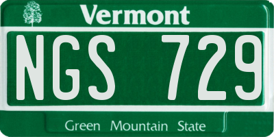 VT license plate NGS729