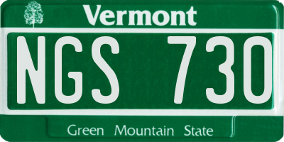 VT license plate NGS730