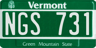 VT license plate NGS731