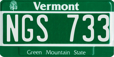 VT license plate NGS733
