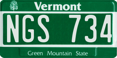 VT license plate NGS734