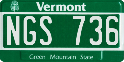 VT license plate NGS736
