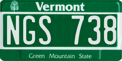 VT license plate NGS738