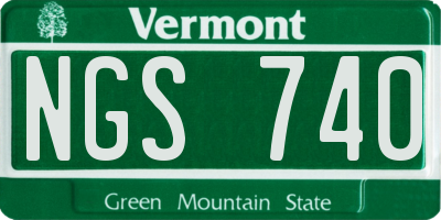 VT license plate NGS740