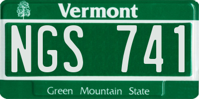 VT license plate NGS741