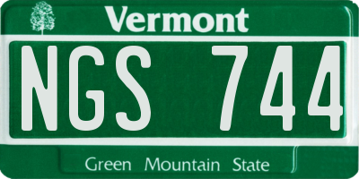 VT license plate NGS744