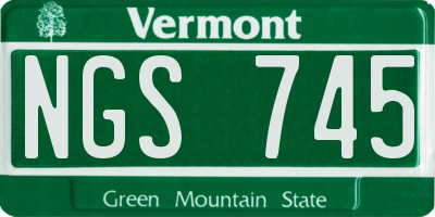 VT license plate NGS745