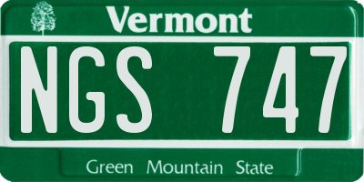 VT license plate NGS747