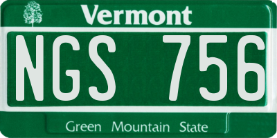 VT license plate NGS756
