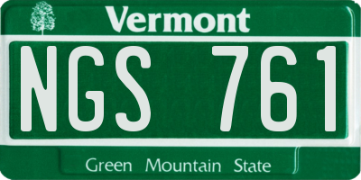 VT license plate NGS761
