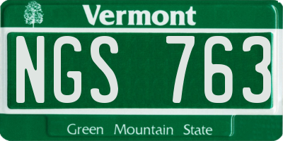 VT license plate NGS763