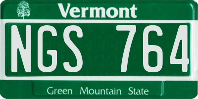 VT license plate NGS764