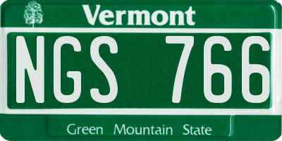 VT license plate NGS766