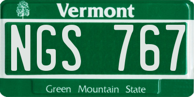 VT license plate NGS767