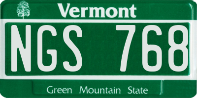 VT license plate NGS768